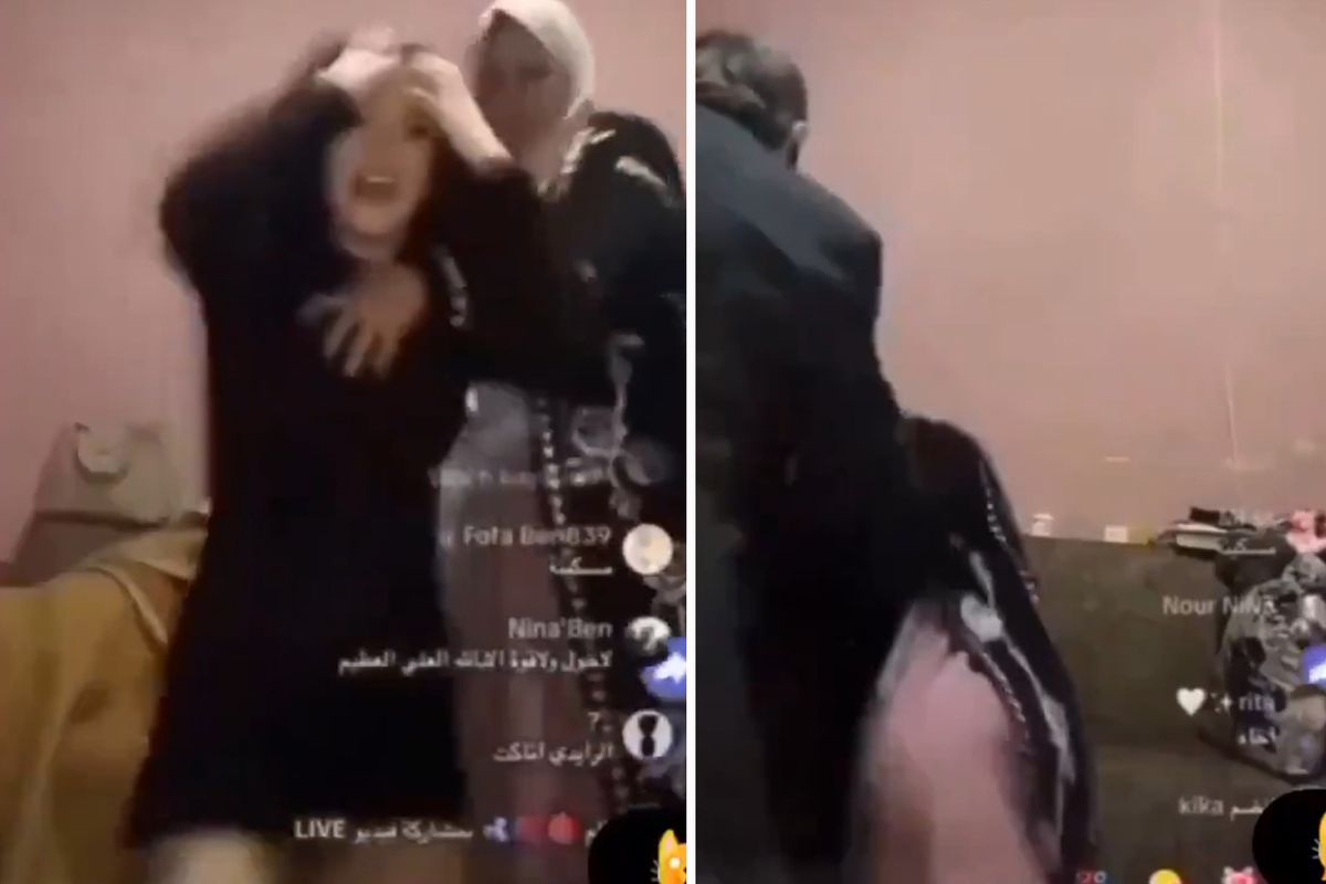 Canlı yayın yaparken, anne ve babası tekme tokat saldırdı