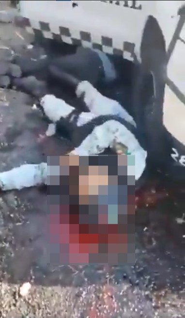 Here are the first images from Mexico! They killed the police and threw them by the roadside
