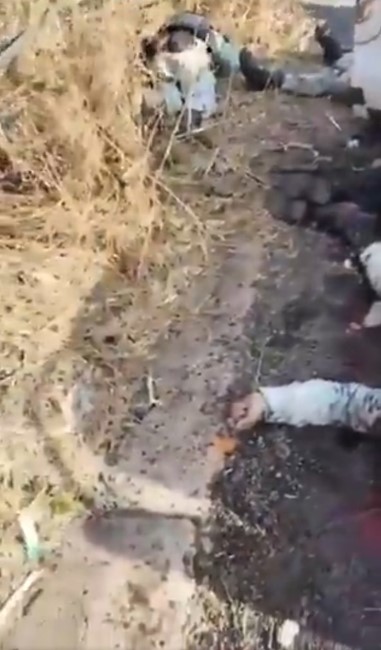 Here are the first images from Mexico! They killed the police and threw them by the roadside