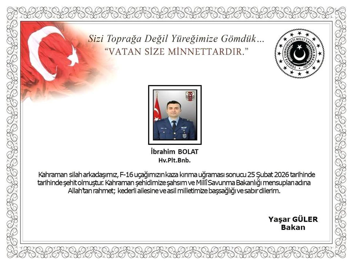 Balıkesir'de kaza kırıma uğrayan F-16'da şehit olan pilotun kimliği açıklandı