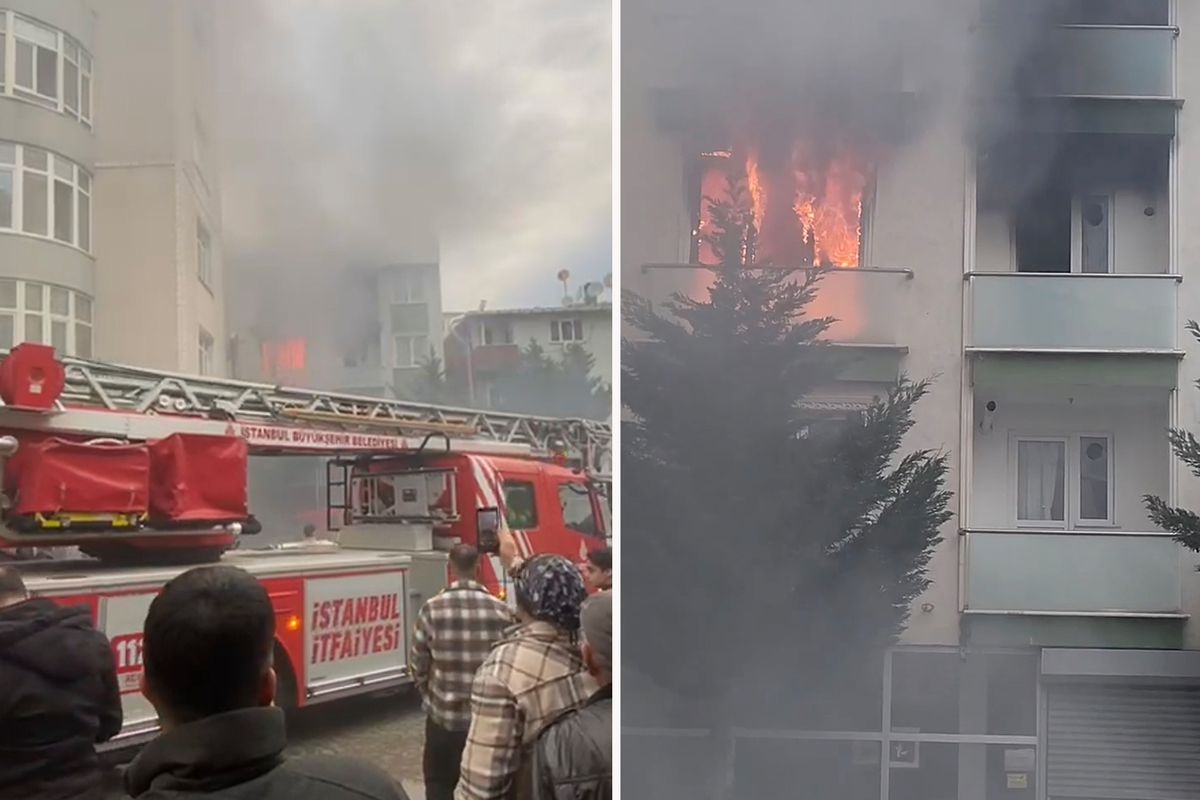 Maltepe'de 4 katlı binada yangın! Mahsur kalan 4 kişi kurtarıldı