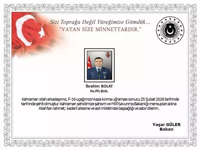 Şehit İbrahim Bolat kimdir, kaç yaşındaydı? Hava Pilot Binbaşı İbrahim Bolat nereli, evli mi? İbrahim Bolat'ın cenaze programı!