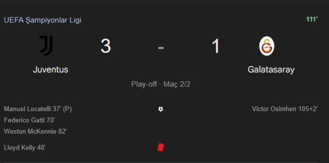 Galatasaray eledi mi, elendi mi, Galatasaray Juventus turu kim geçti?