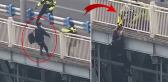 Köprüde can pazarı! Atlamak üzereyken polisler son anda ipten aldı