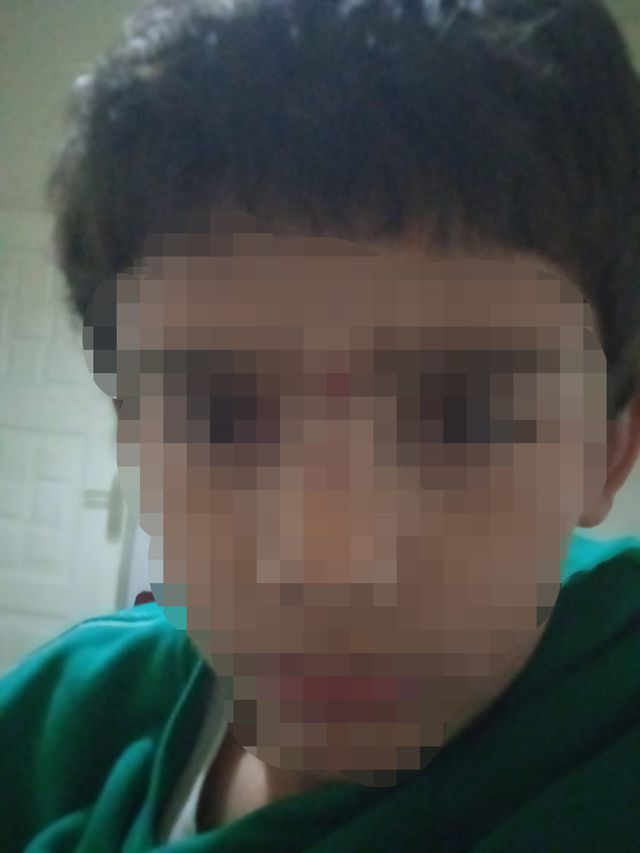 The stepfather's violence against the 9-year-old child on camera