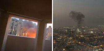 İran füzeleri Dubai'ye düştü! Korkunç anlar kameralarda