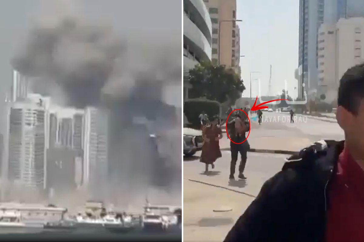 İran'ın vurduğu Abu Dabi'de son durum! Kucağında çocukla sığınağa koştu