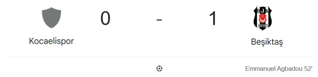 Kocaelispor Beşiktaş maç özeti ve golleri! (0-1) Kocaelispor Beşiktaş kaç kaç bitti, golleri kim attı?
