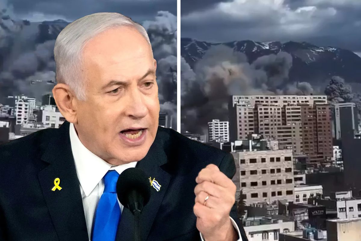 Netanyahu 'vuruyoruz' dedi, Tahran'a bombalar düştü! Görüntüler korkunç