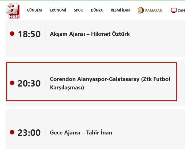 Alanyaspor Galatasaray A Haber'den mi yayınlanacak, Galatasaray maçı neden A Haber'den yayınlanıyor? ZTK Alanyaspor Galatasaray maç ıhangi kanalda?
