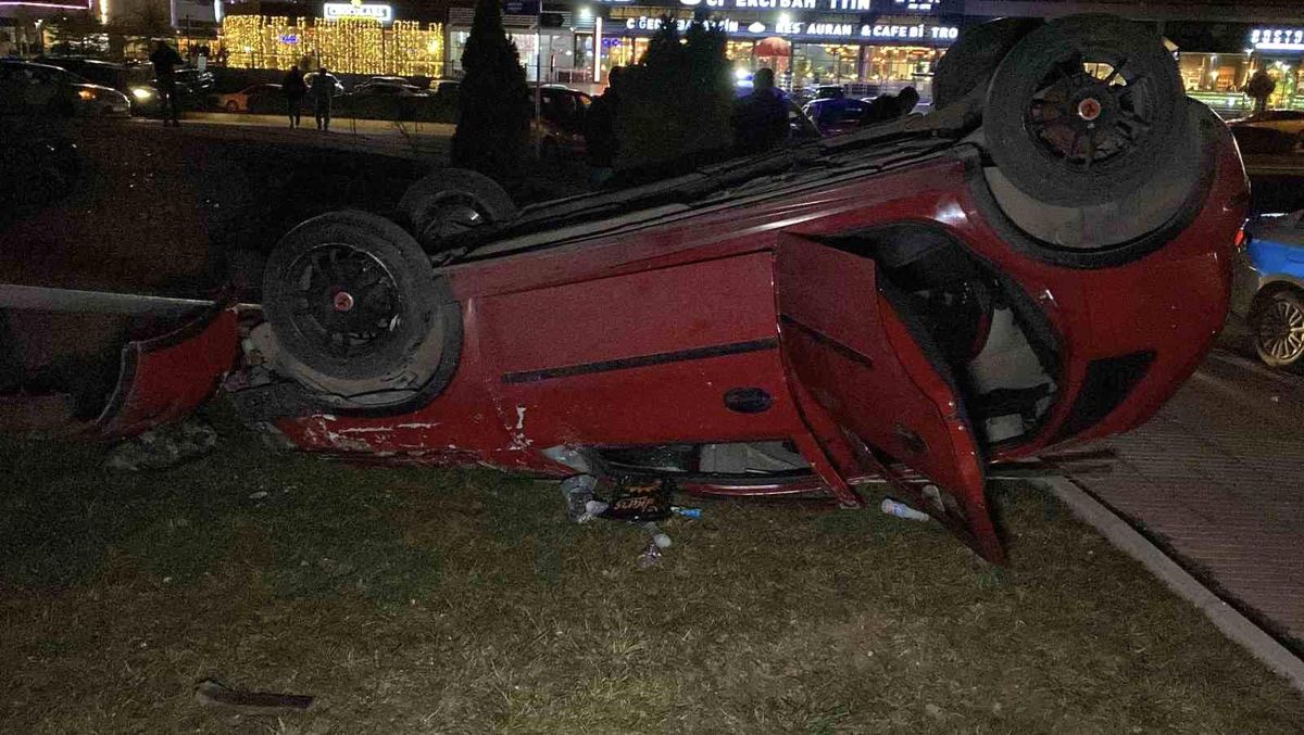 Çorum'da otomobil takla attı: 1 yaralı