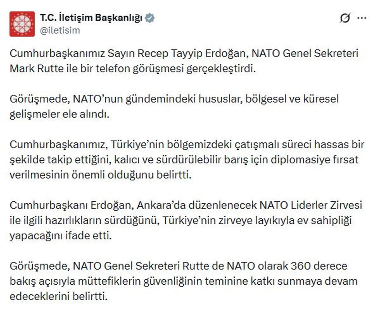 Cumhurbaşkanı Erdoğan, NATO Genel Sekreteri Mark Rutte ile Görüştü