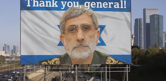 Hainlikle suçlanan İranlı komutanın fotoğrafı Tel Aviv'e asıldı