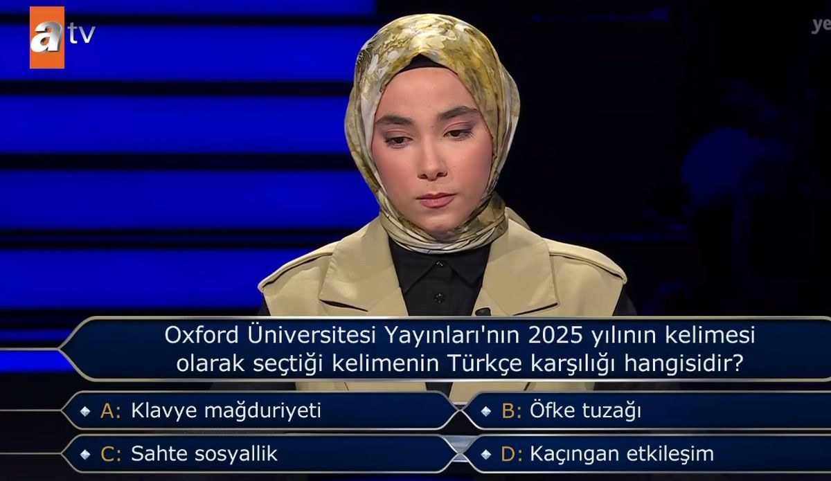 Oxford Üniversitesi Yayınları'nın 2025 yılının kelimesi olarak seçtiği kelimenin Türkçe karşılığı hangisidir?