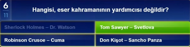 Hangisi, eser kahramanının yardımcısı değildir?