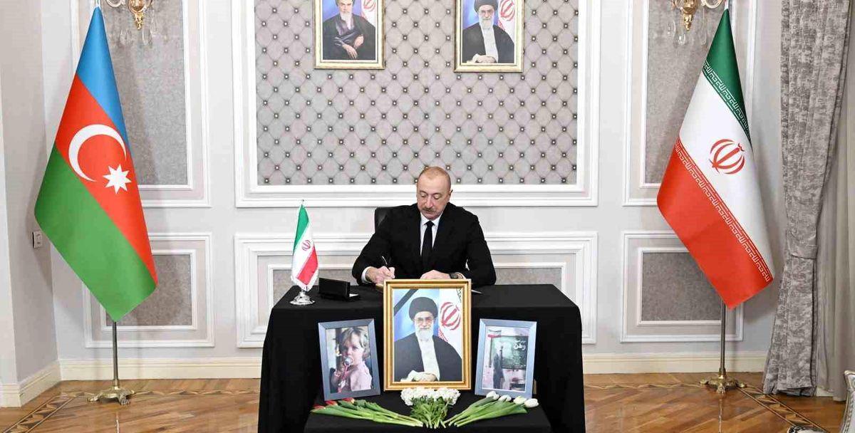 Aliyev'den İran Büyükelçiliği'ne "Hamaney için başsağlığı" ziyareti