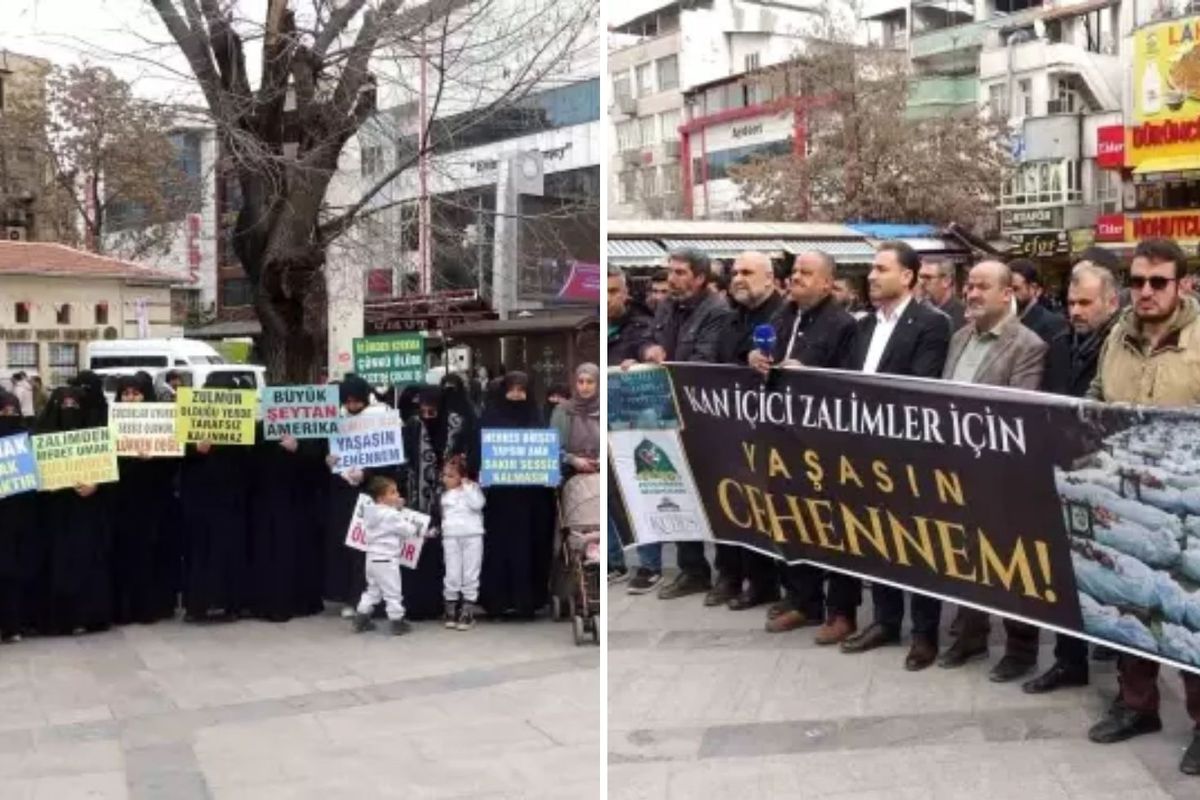 Gaziantep'te ABD ve İsrail'in İran'a yönelik saldırıları protesto edildi