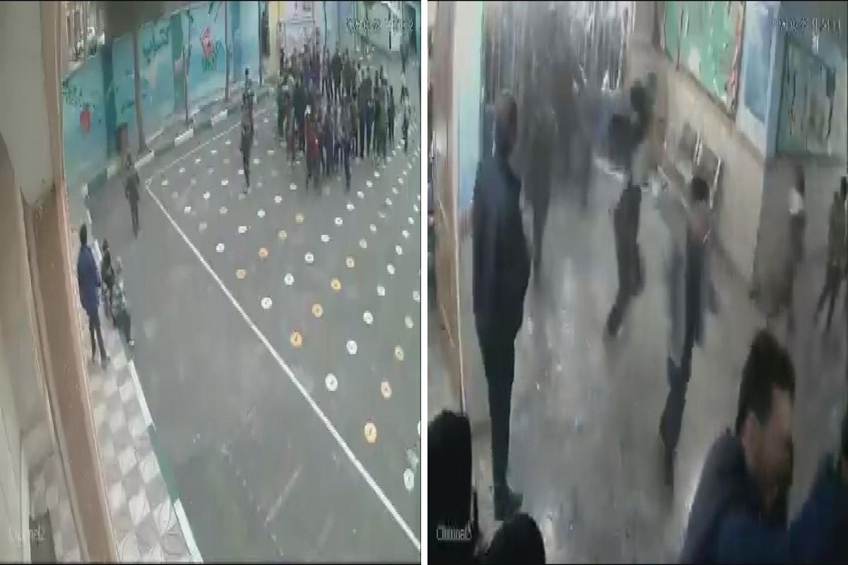 İran'da yakınına düşen füzenin dehşeti kameralarda: Çocuklar dehşeti yaşadı