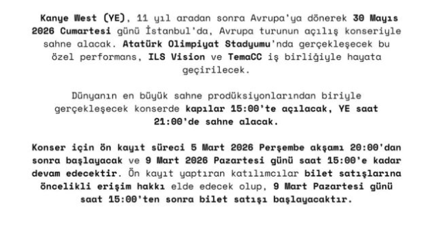 Kanye West İstanbul konseri ne zaman? Kanye West konseri bilet fiyatları ne kadar, ne zaman satışa çıkacak?
