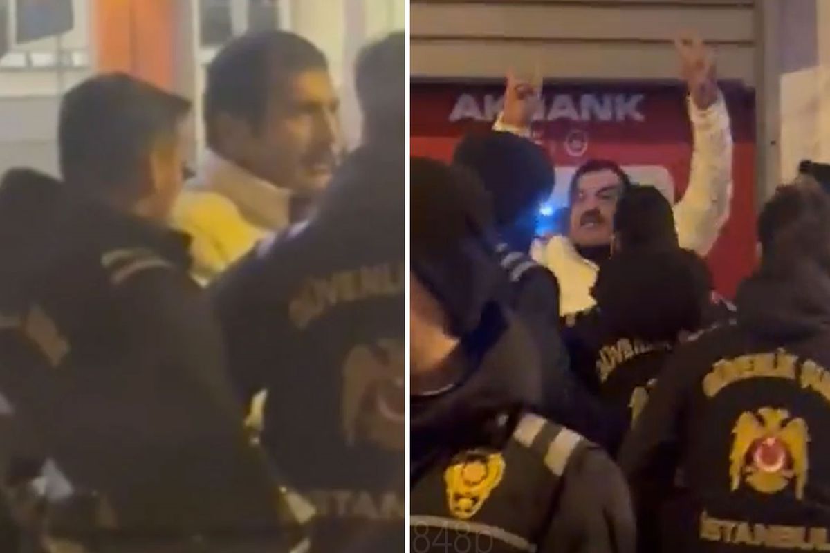 8 Mart yürüyüşüne katılan kadınlara tepki gösteren oyuncu Ufuk Bayraktar'a polis müdahale etti