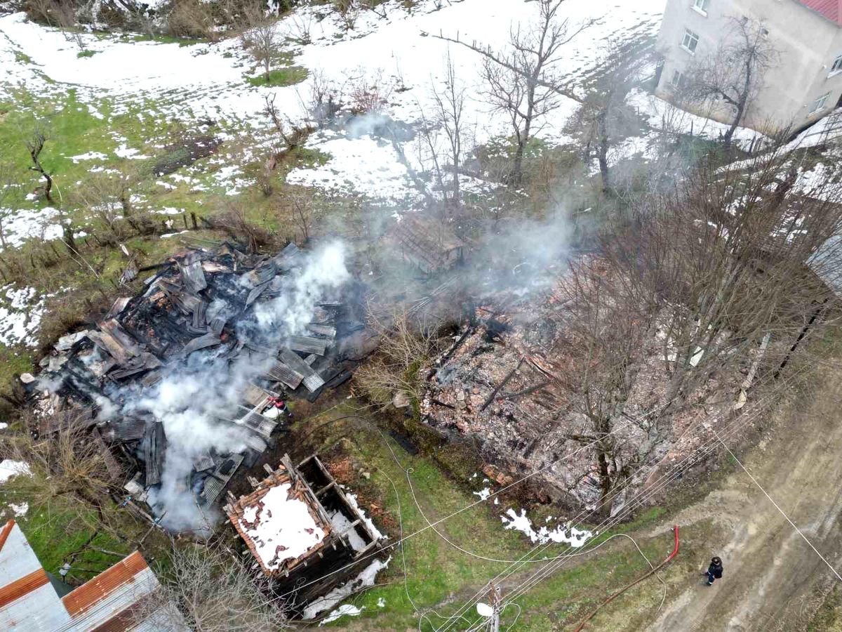Kastamonu'da 2 ev ve bir ambar alev alev yandı
