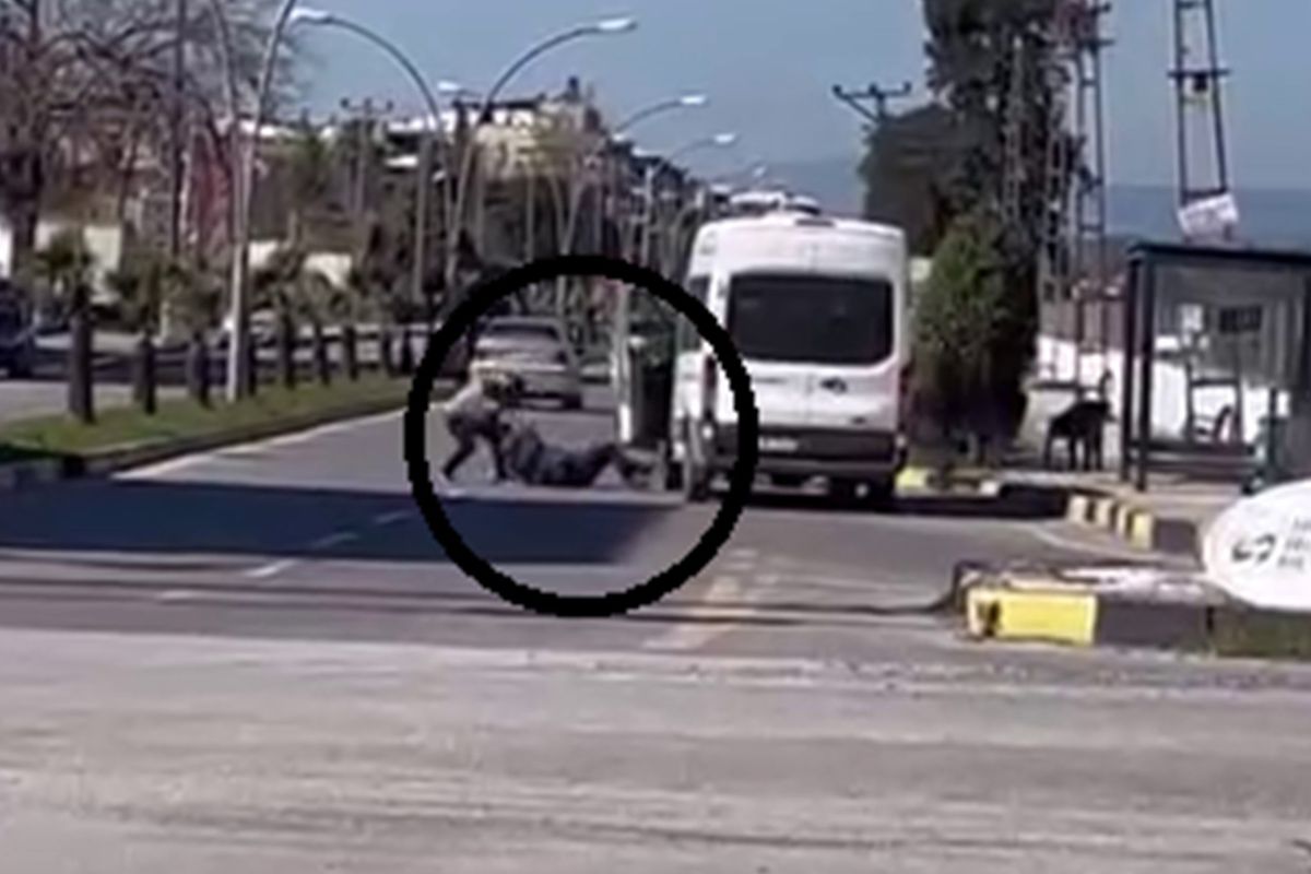 Öfkeden gözü dönen görevli, minibüsçüyü yere yatırıp dövdü