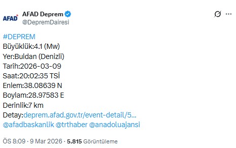 Another earthquake in Denizli! Now it shook with 4.2