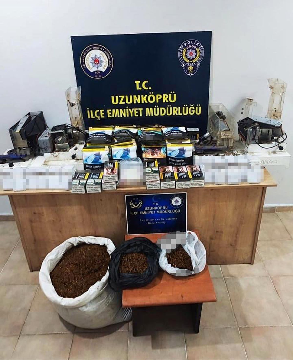 Edirne'de kaçak tütün ve makaron operasyonu