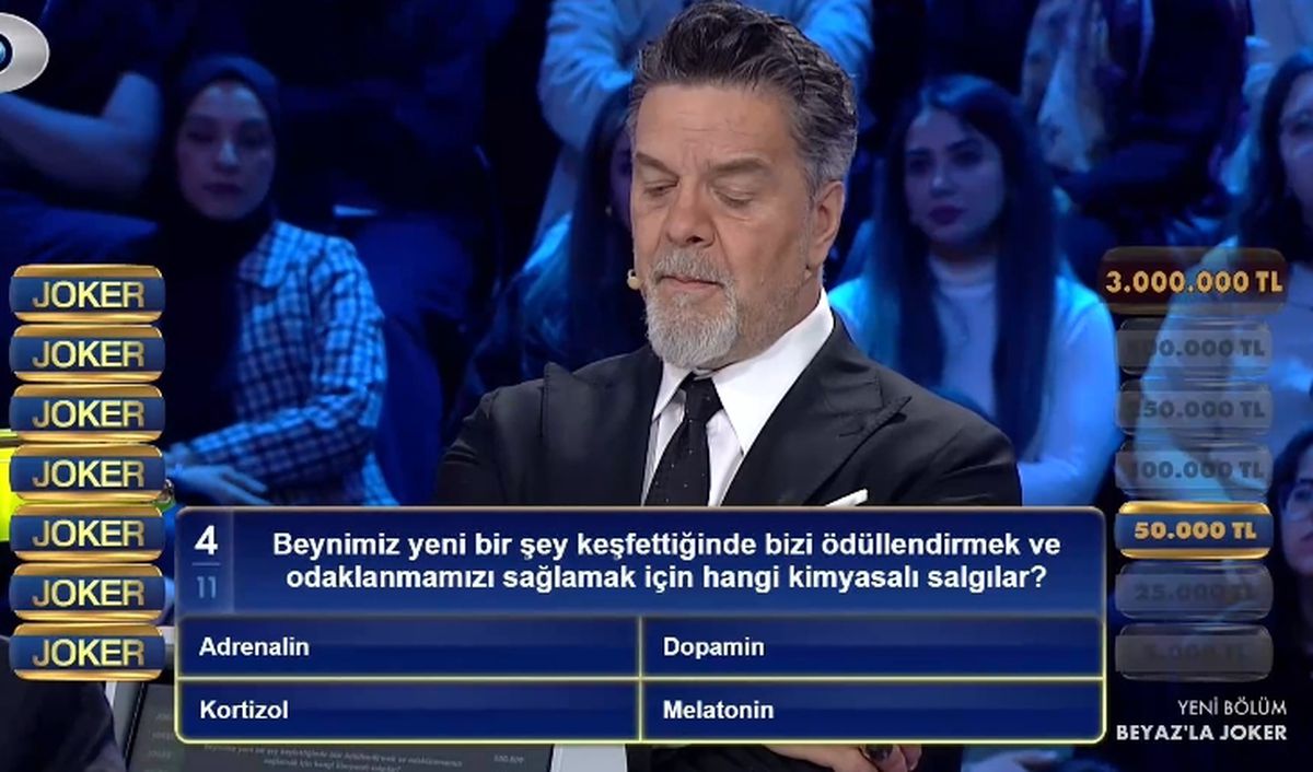 Beynimiz yeni bir şey keşfettiğinde bizi ödüllendirmek ve odaklanmamızı sağlamak için hangi kimyasali salg...