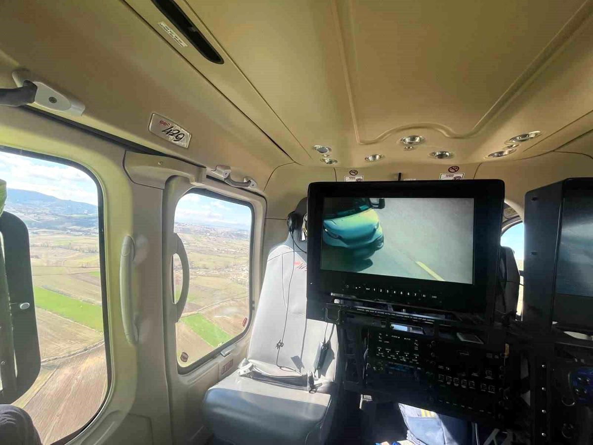 Burdur'da helikopter destekli trafik denetiminde 684 araç ve sürücüsü kontrol edildi