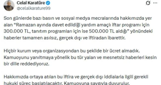 Celal Karatüre ne kadar kazanıyor? Kabe'de Hacılar ilahisini söyleyen Celal Karatüre iftar programlarından ne kadar kazanıyor, ne açıklama yaptı?
