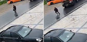 Dikkatsizliği canına mal oluyordu! Mucize kaza kamerada
