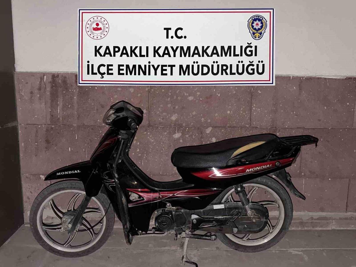 Kapaklı'da çalınan motosiklet bulundu
