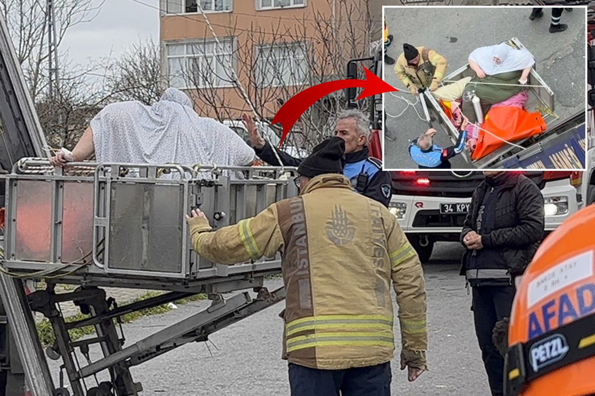 240 kiloluk genç kadın için seferberlik! Pencereyi söküp vinçle indirdiler