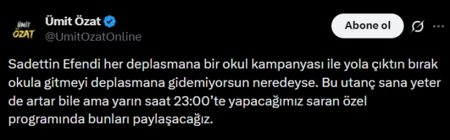 Sadettin Saran Ümit Özat olayı nedir? Sadettin Saran ne dedi?