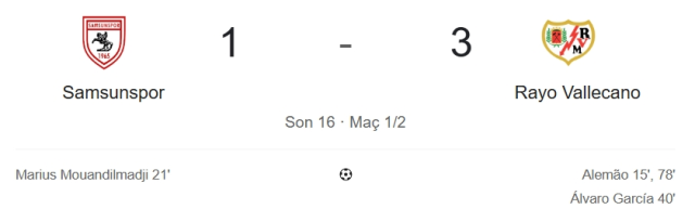 Samsunspor Rayo Vallecano maç özeti ve golleri! (ÖZET) Samsunspor Rayo Vallecano kaç kaç bitti, golleri kim attı?