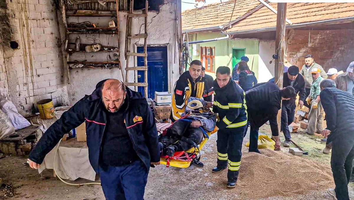 Buğday aktarımı sırasında facia: Kardeşlerden biri göçükte kaldı, diğerinin parmakları koptu