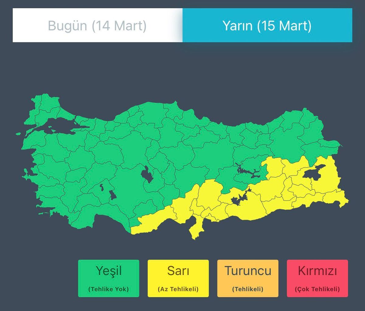 İçişleri Bakanlığı'ndan 'sağanak' ve 'fırtına' uyarısı