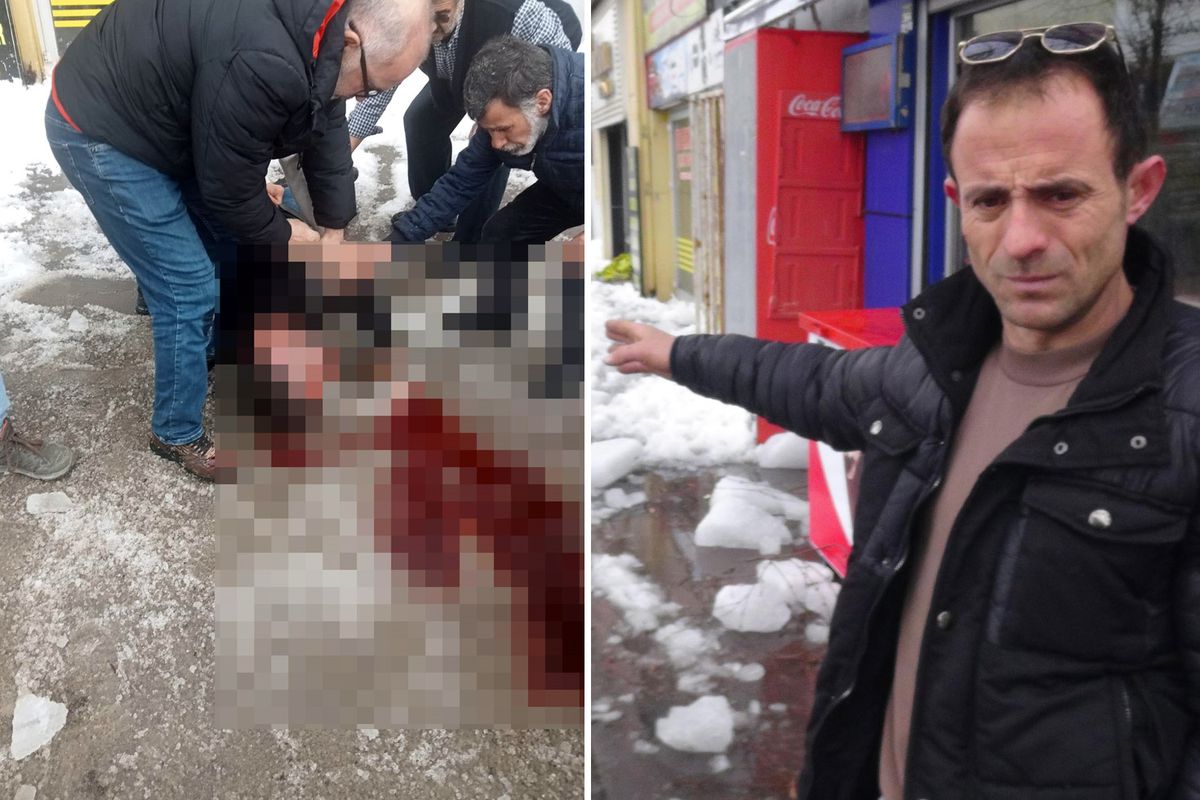 Çatından üzerine kar ve buz kütlesi düşen kişi ağır yaralandı