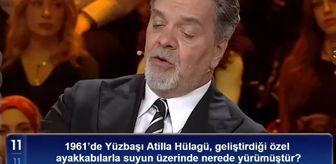 1961'de Yüzbaşı Atilla Hülagü, geliştirdiği özel ayakkabılarla suyun üzerinde nerede yürümüştür?