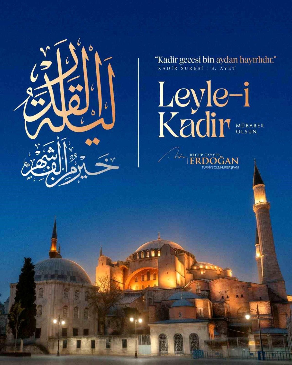 Erdoğan'dan Kadir Gecesi Mesajı