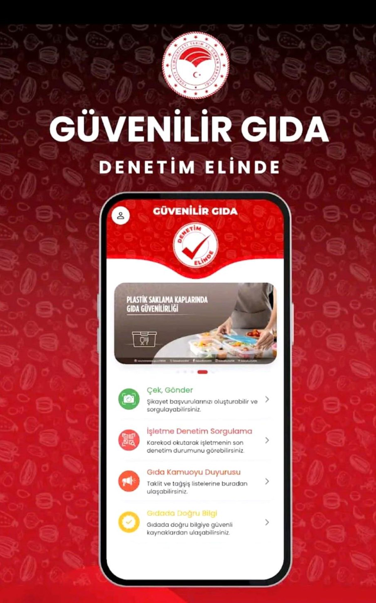 Bozuk gıdaya mobil telefondan ihbar imkanı