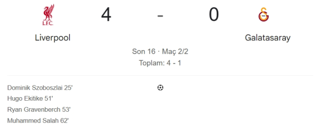 Liverpool Galatasaray kaç kaç? MAÇ SONUCU! Liverpool Galatasaray golleri kim attı, canlı maç anlatımı! Liverpool Galatasaray kaç kaç? MAÇ SONUCU! Liverpool Galatasaray golleri kim attı, canlı maç anlatımı!