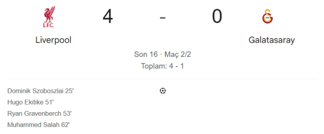 Liverpool Galatasaray maç özeti ve golleri! (ÖZET) Liverpool Galatasaray kaç kaç bitti, golleri kim attı?