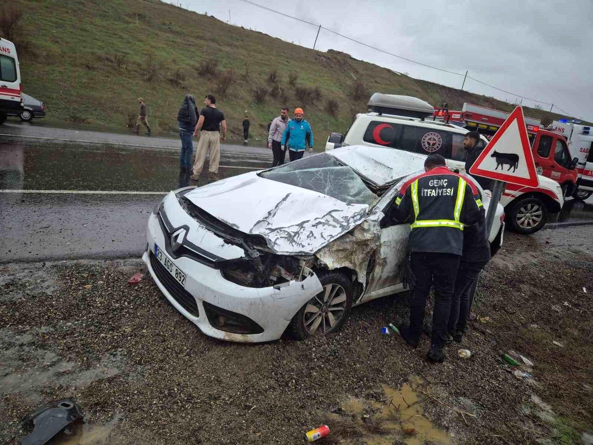 Bingöl'de trafik kazası : 1 ölü 2 yaralı