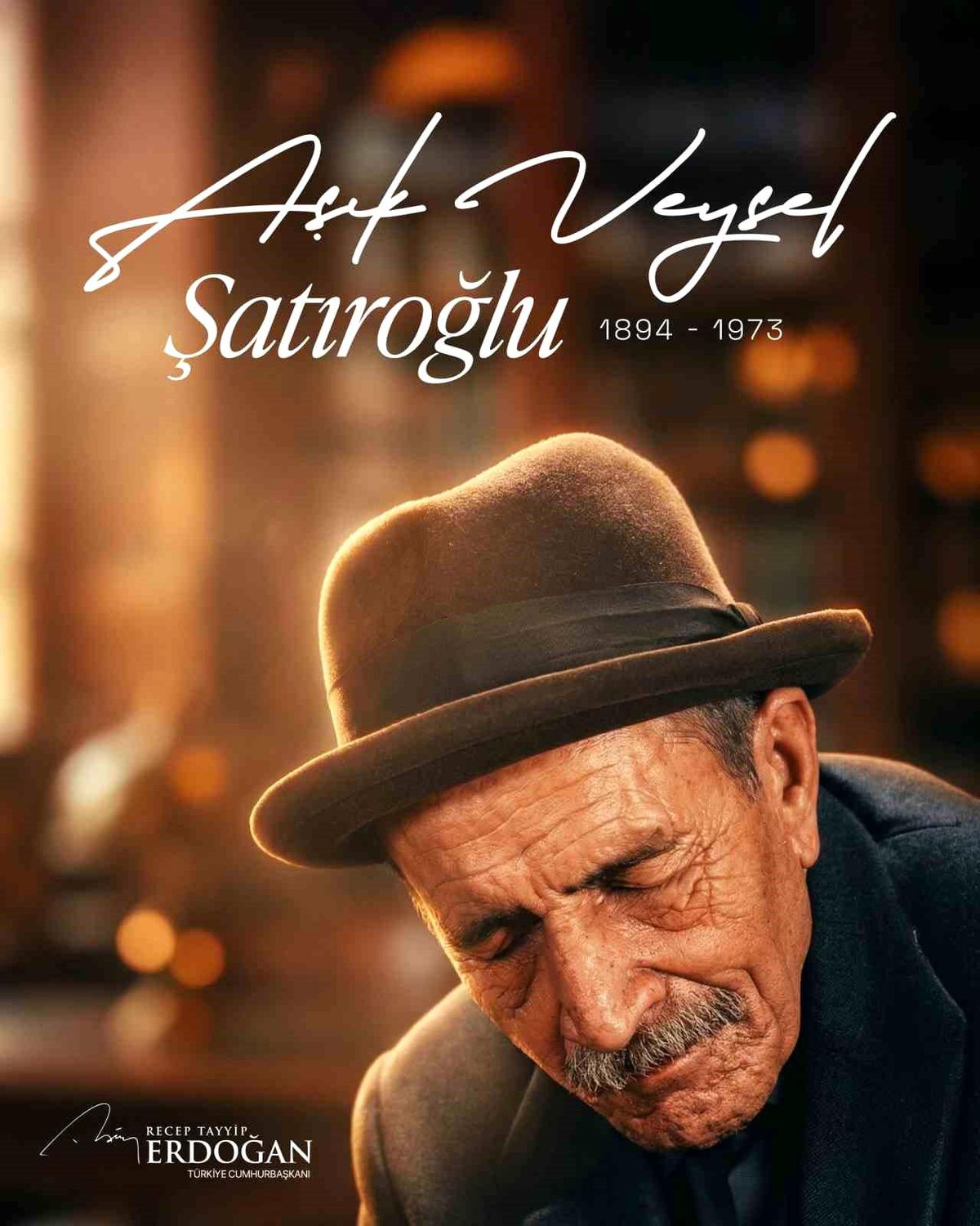 Cumhurbaşkanı Erdoğan, Aşık Veysel'i vefatının 53. yıldönümünde andı