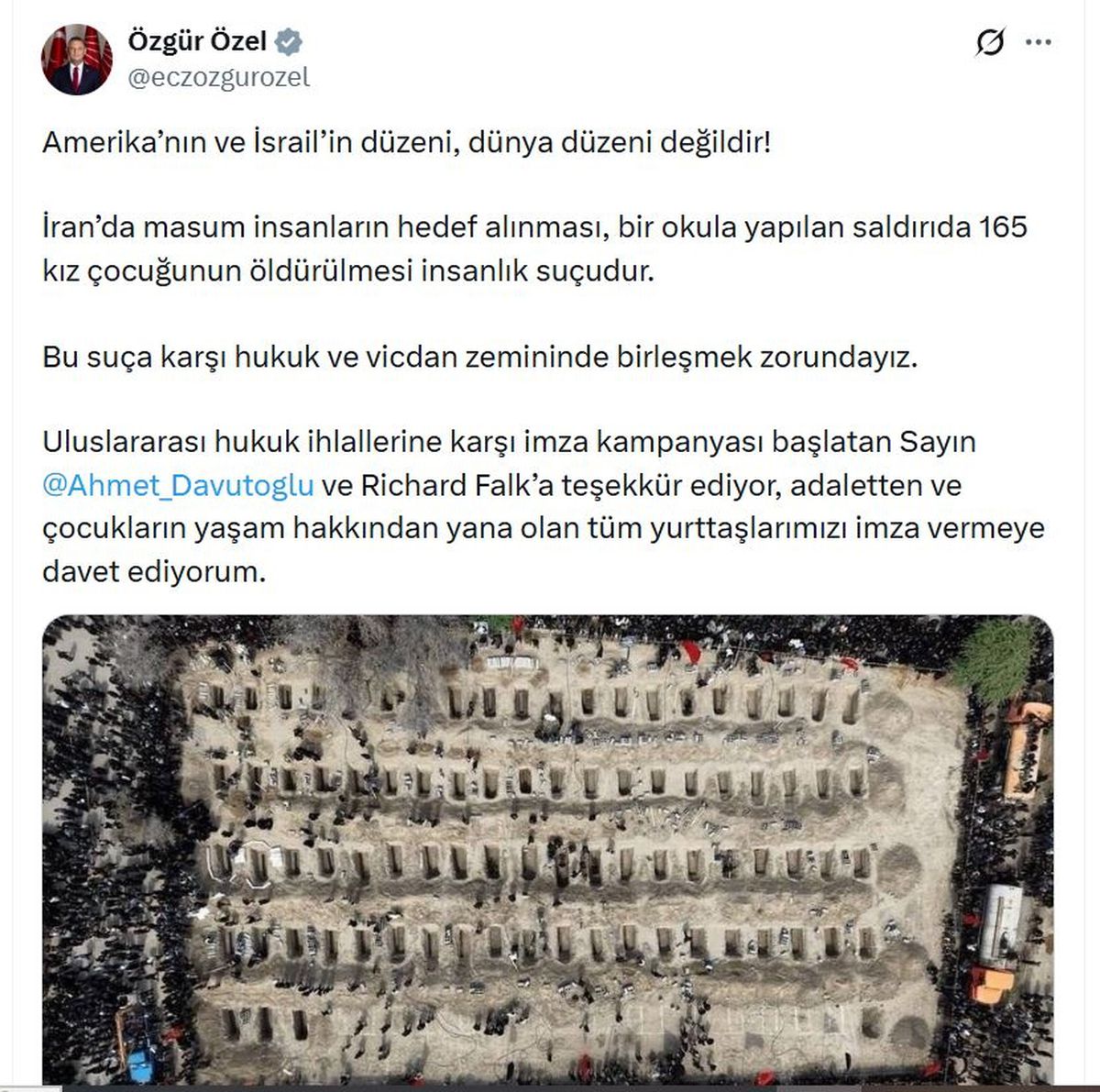Özgür Özel: Amerika'nın ve İsrail'in düzeni, dünya düzeni değildir