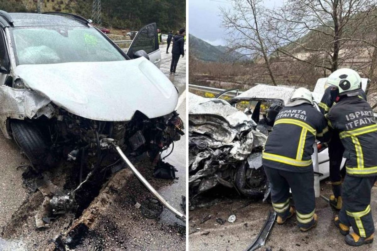 Isparta-Antalya kara yolunda feci kaza! 2 ölü, 4 yaralı