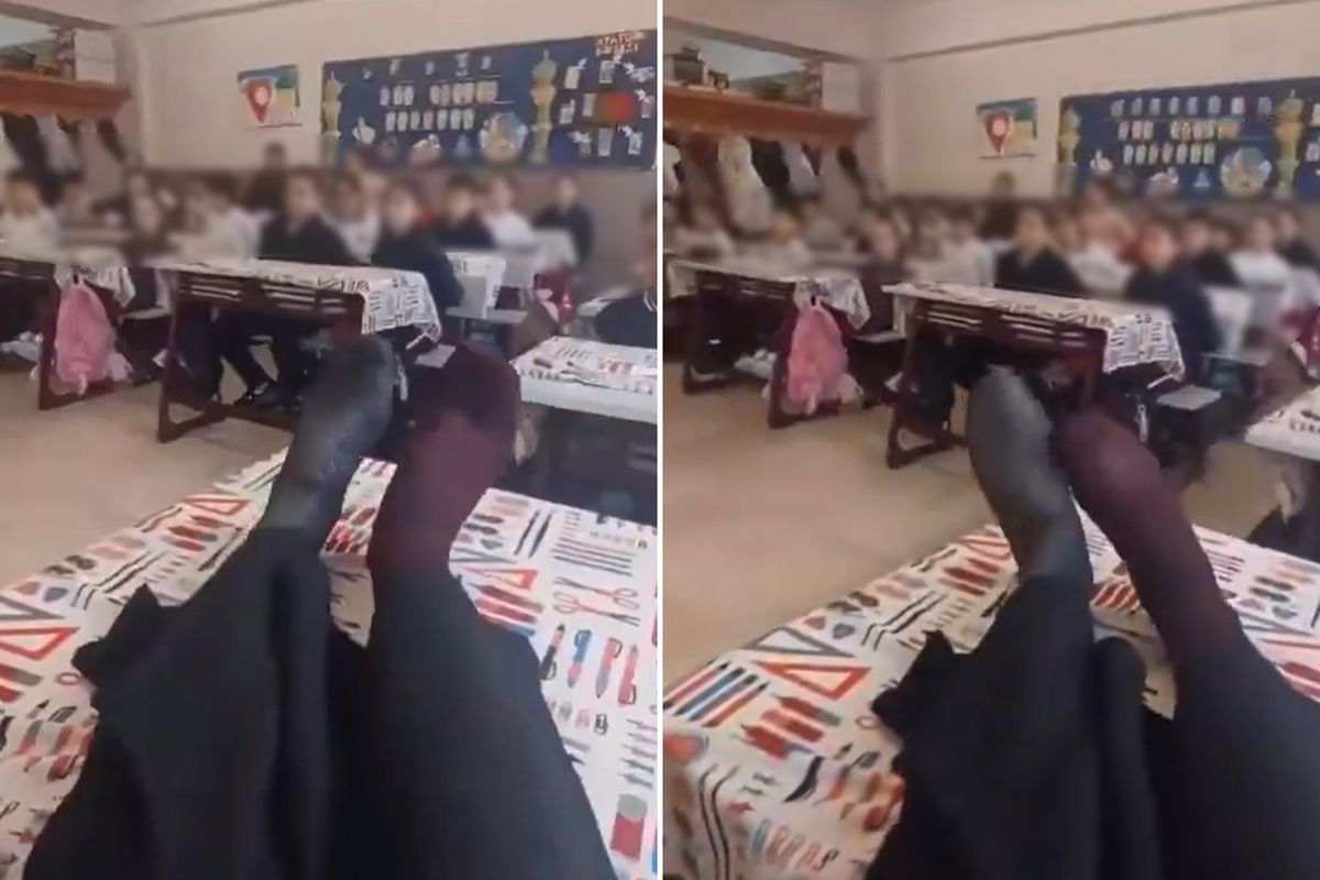 Sınıfta çekilen görüntüye tepki yağıyor