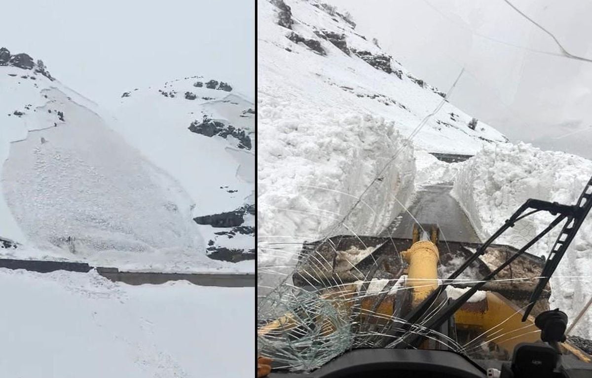 Hakkari'de düşen çığ görüntülendi